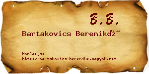 Bartakovics Bereniké névjegykártya